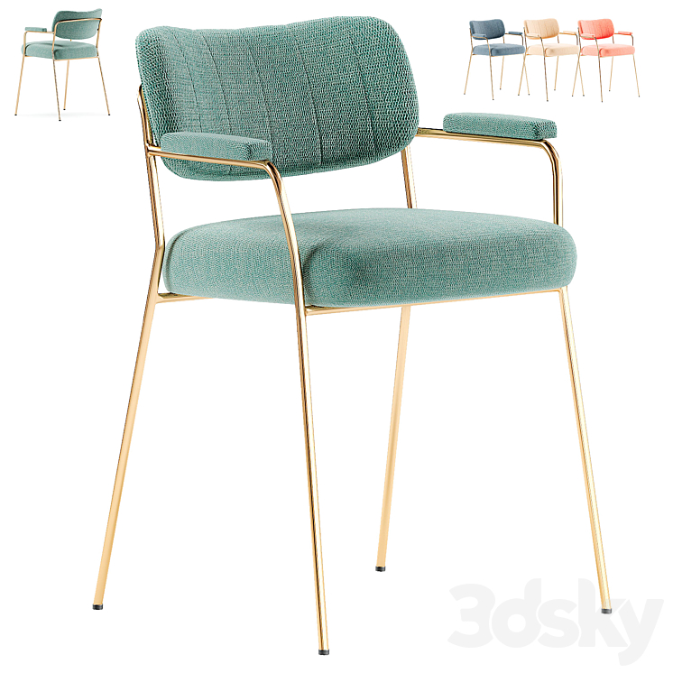 Fotel JOLIEN Chair 3DS Max Model - thumbnail 1
