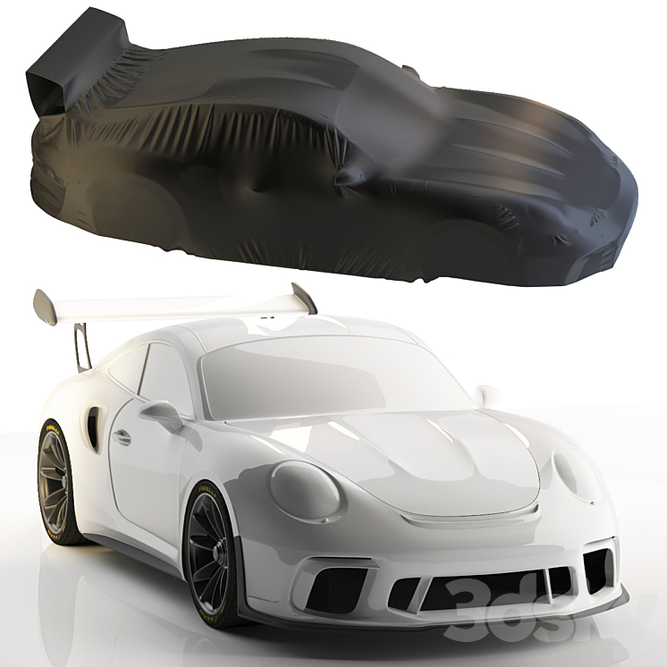 Porsche 911 gt3 rs under the cover 3D Model Free