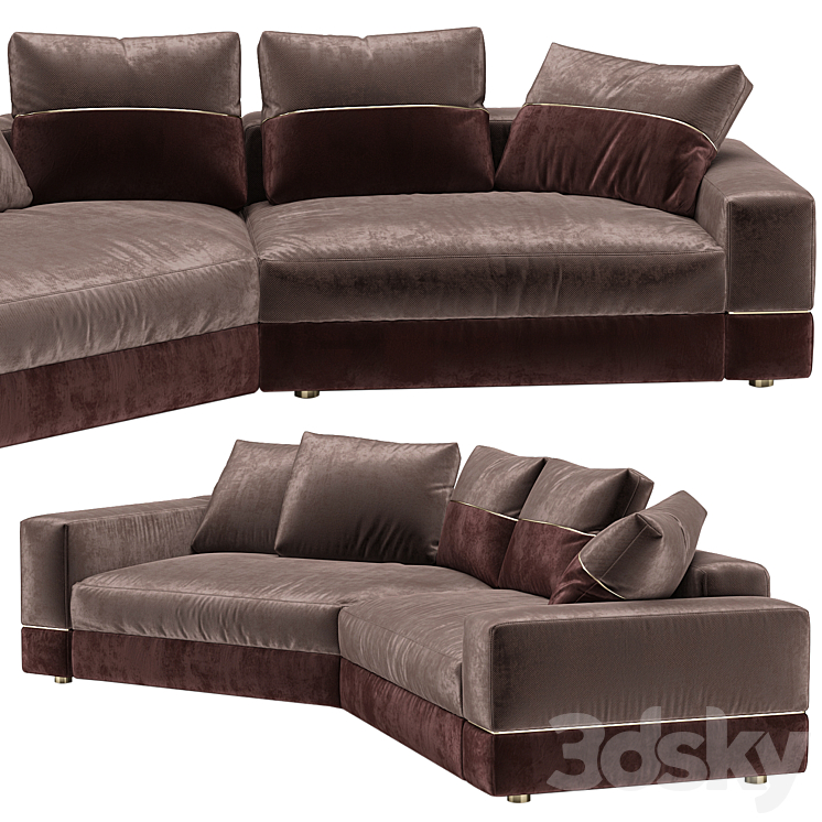 LUXENCE MAXIME DIAGONAL SOFA 3D Model Free