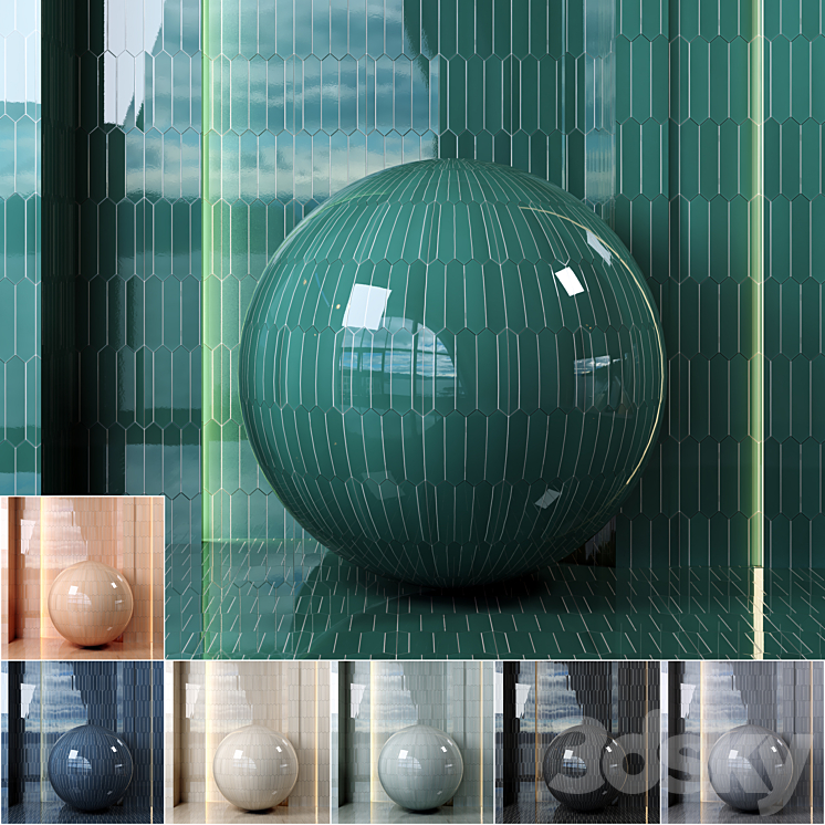 (4k)(7colors) Equipe Lanse ceramics Set 01-(Seamless pbr) 3DS Max Model - thumbnail 1