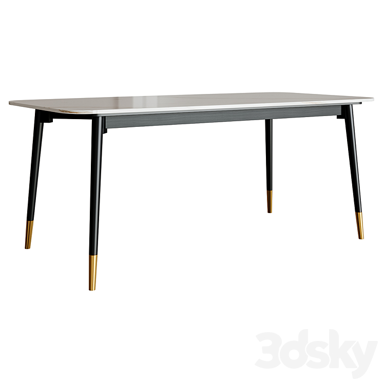 Dining table Malvern 3DS Max Model - thumbnail 1