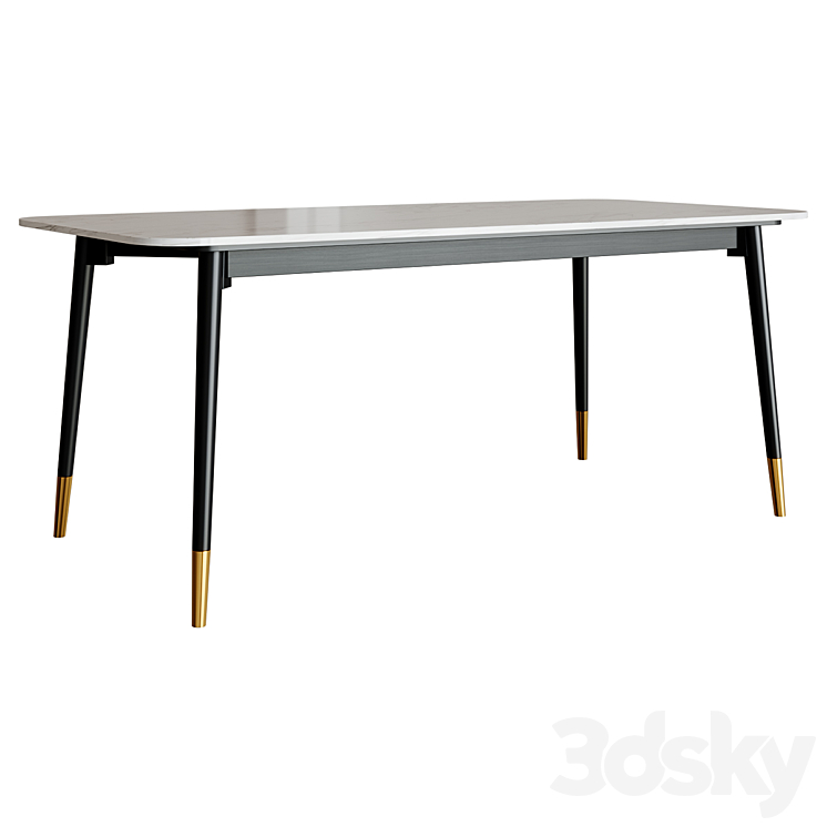 Dining table Malvern 3DS Max Model - thumbnail 2