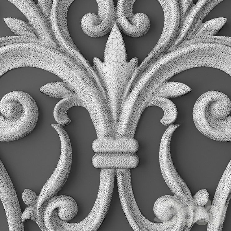 Stucco ceiling socket 3DS Max - thumbnail 2