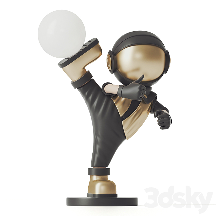 Astronaut floor lamp 3DS Max Model - thumbnail 1