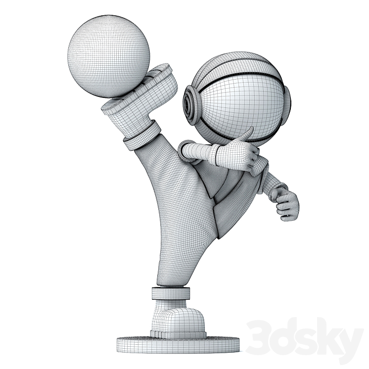 Astronaut floor lamp 3DS Max Model - thumbnail 2