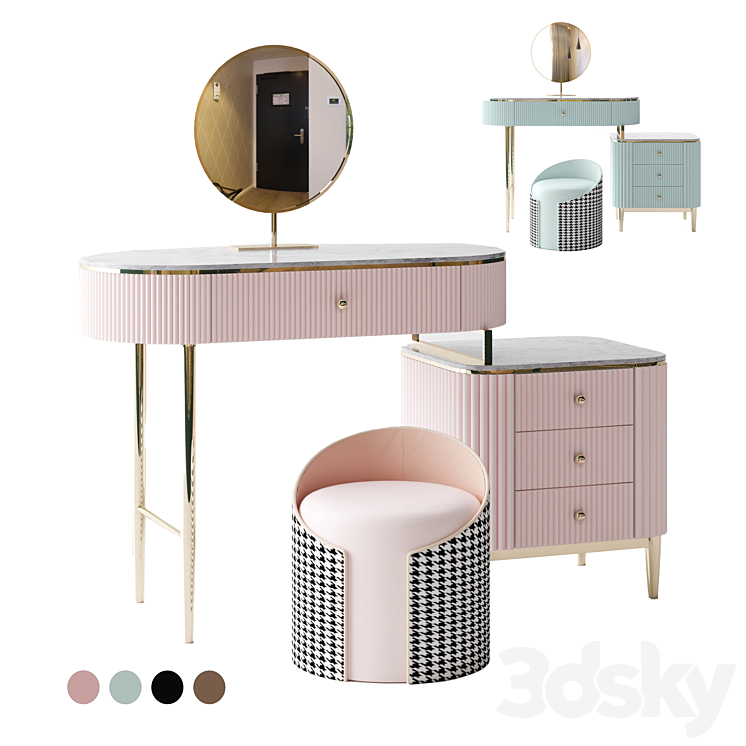 Makeup Vanity Set 3D Model