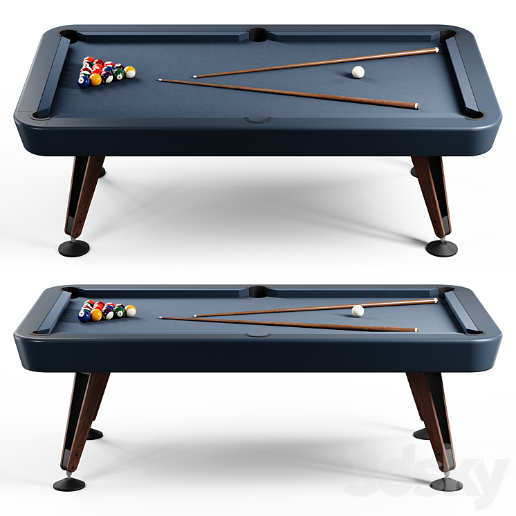 RS Barcelona Diagonal American 7ft Indoor Pool Table 3DS Max Model - thumbnail 1
