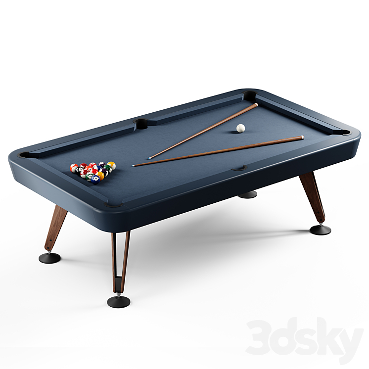 RS Barcelona Diagonal American 7ft Indoor Pool Table 3DS Max Model - thumbnail 2