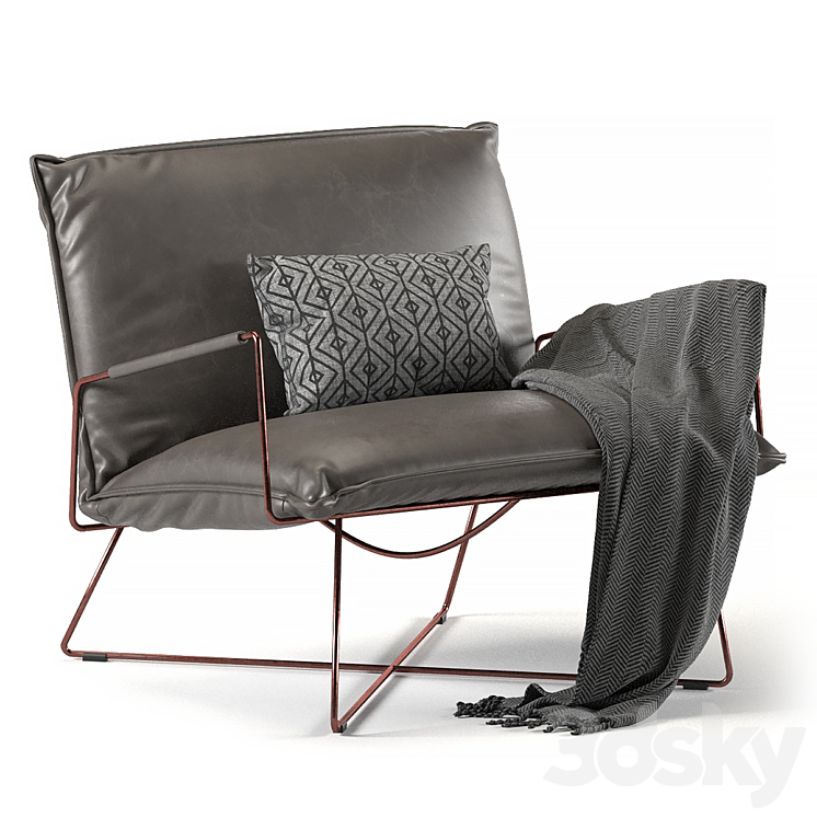 Fauteuil Earl Met Armchair 3DS Max - thumbnail 1
