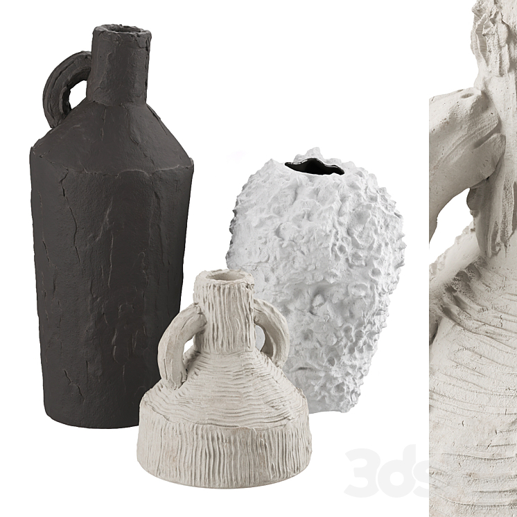 Artisan clay vases 3D Model
