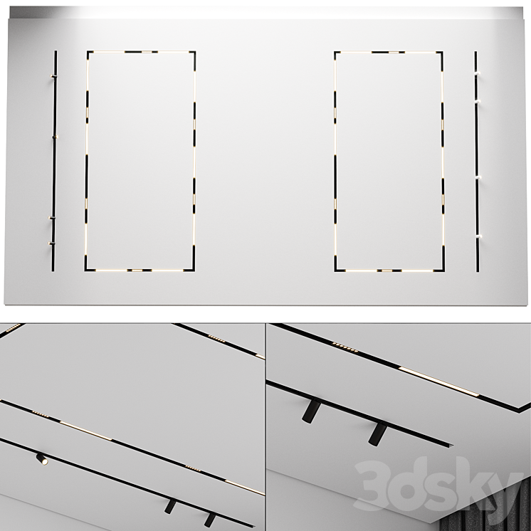 Ceiling with shadow joint 01 3D Model Free