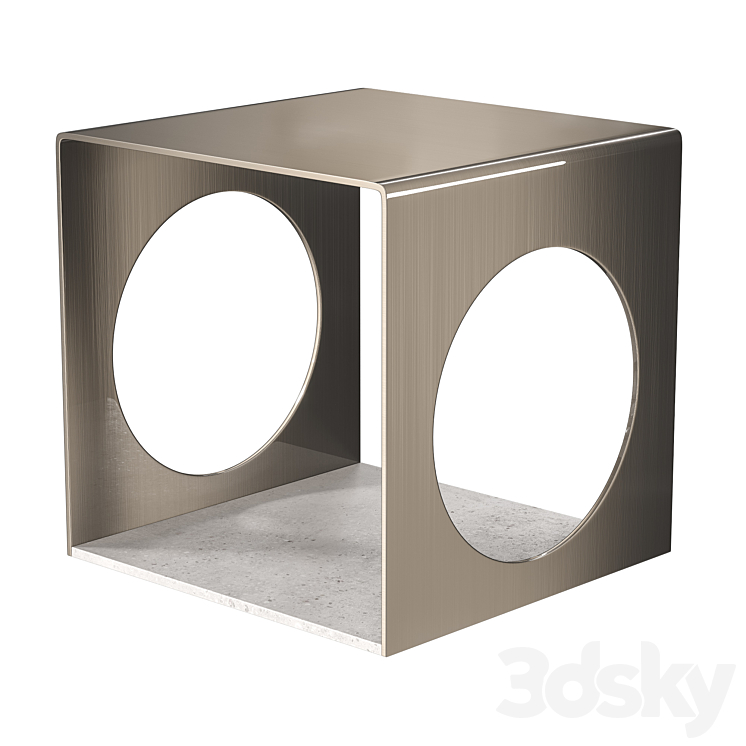 Coffee table Cube Circle 3DS Max Model - thumbnail 1