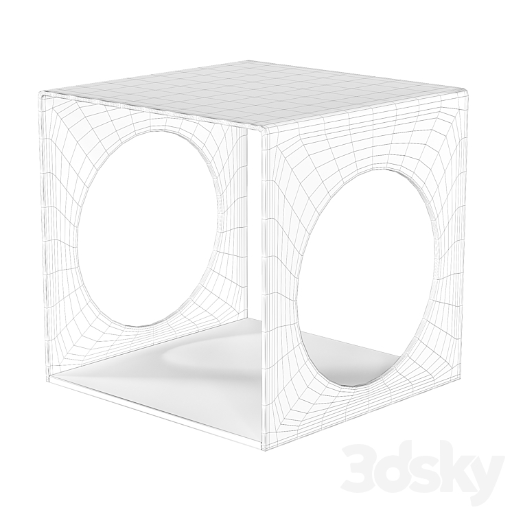Coffee table Cube Circle 3DS Max Model - thumbnail 2