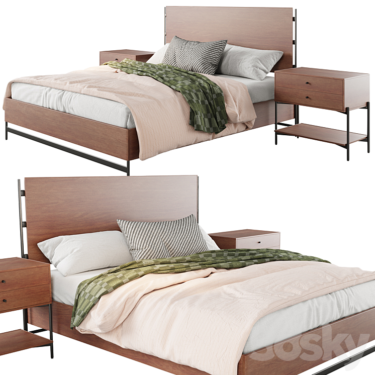 Warren Platform Bed by pottery barn 3DS Max Model - thumbnail 2