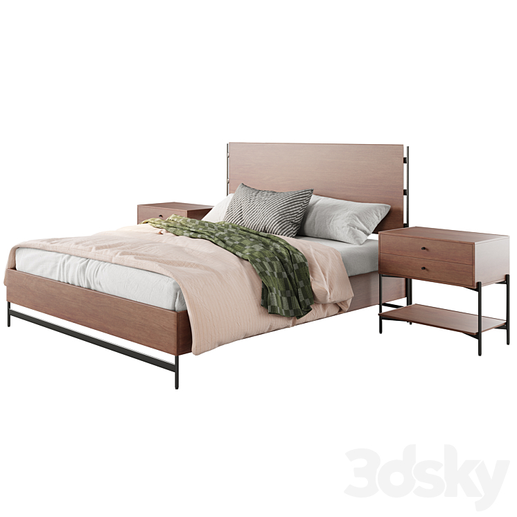 Warren Platform Bed by pottery barn 3DS Max Model - thumbnail 1
