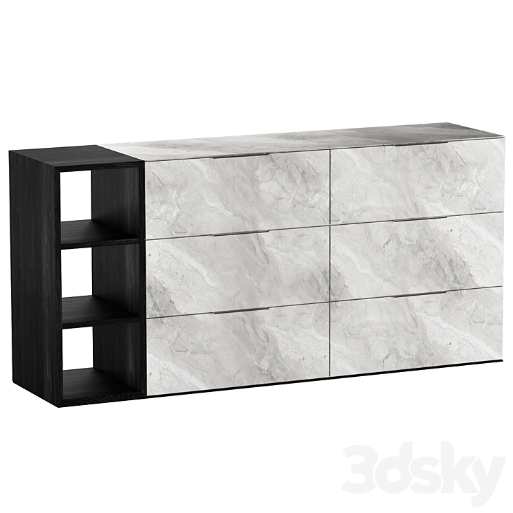 Vig Furniture Nova Domus Maranello – Modern Gray Wash & Faux Marble Dresser 3DS Max Model - thumbnail 1