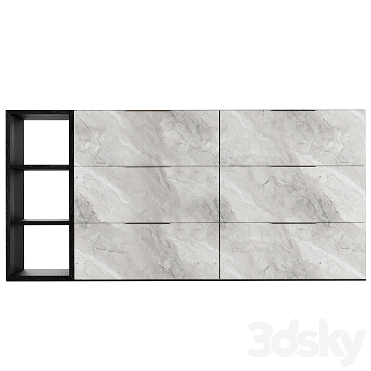 Vig Furniture Nova Domus Maranello – Modern Gray Wash & Faux Marble Dresser 3DS Max Model - thumbnail 2