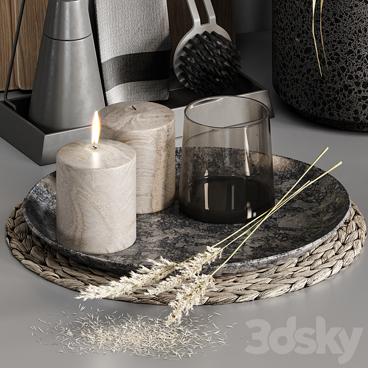 Kitchen accessories 024 with dried plants 3DS Max - thumbnail 2