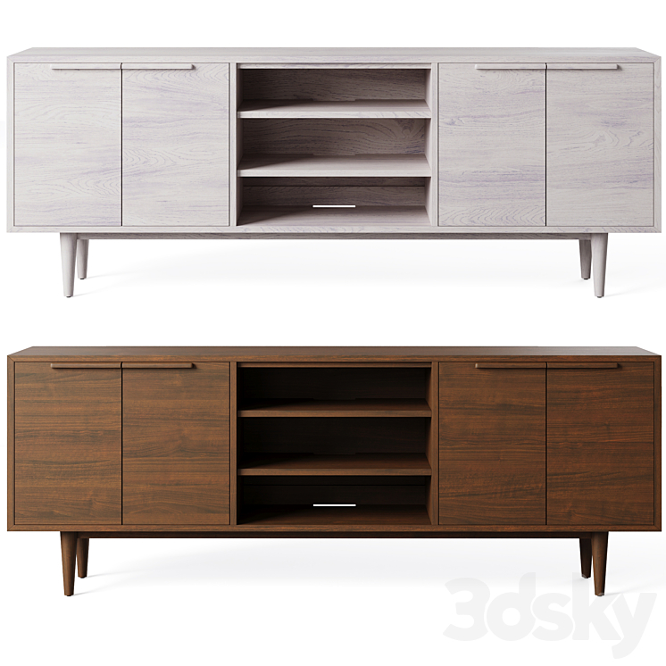 Tate 80 Media Console by Crate and Barrel Console 3D model