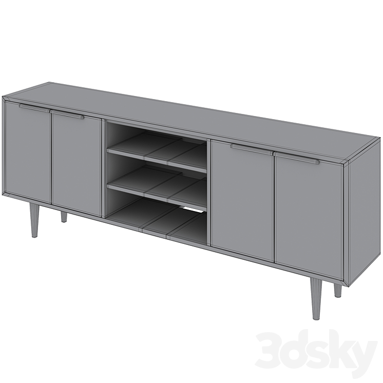 Tate 80 Media Console by Crate and Barrel Console 3D model
