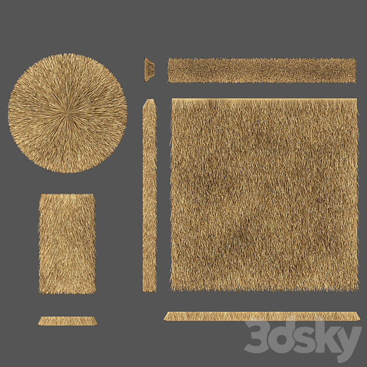 Thatched roof set \/ Thatched roof. Constructor. 3DS Max - thumbnail 2