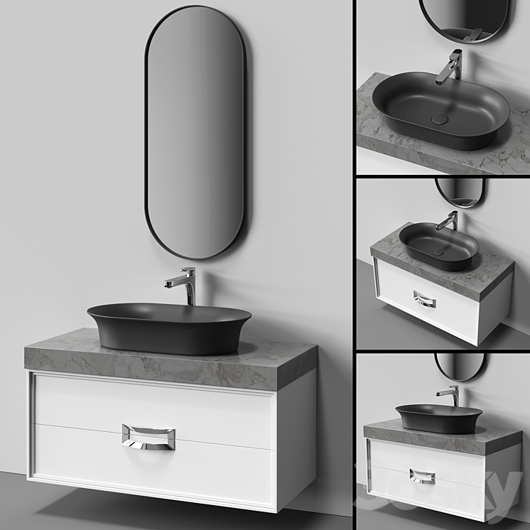 Sink CANALETTO by KERAMA MARAZZI 3DS Max Model - thumbnail 1