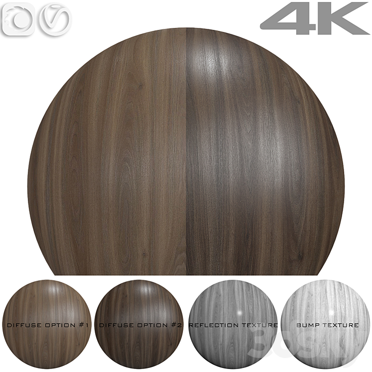 Wood texture – Walnut №7 3DS Max Model - thumbnail 1