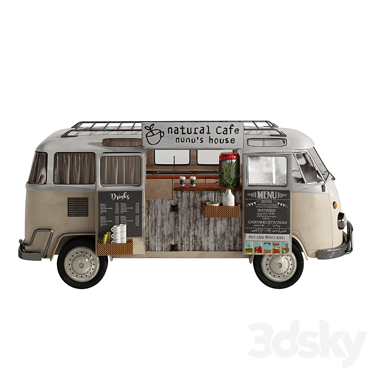 Natural Cafe Van 3D Model Free