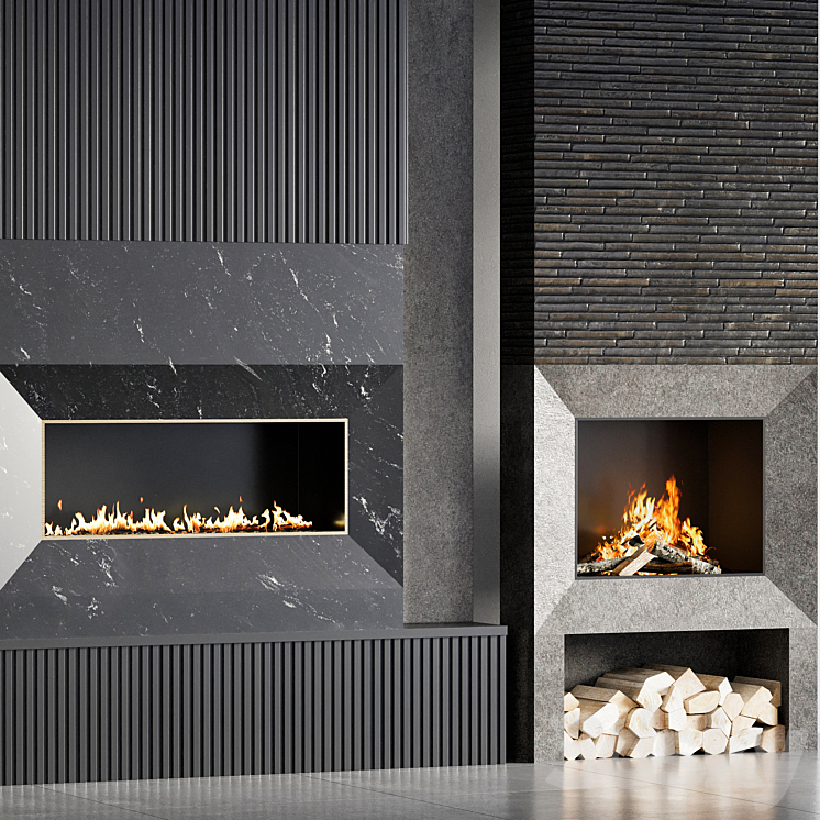 fire place 10 3DS Max - thumbnail 2