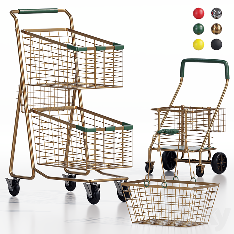 shop cart set01 3D Model