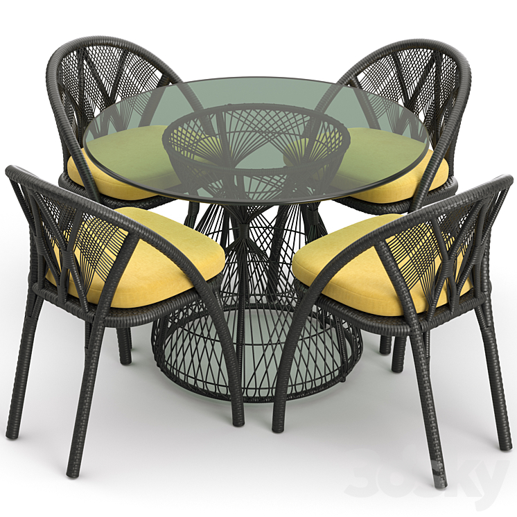 Dinning Set HAGIA 3D Model