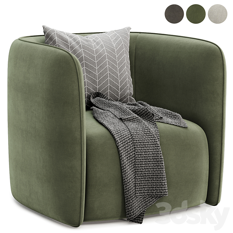 Fauteuil Coso armchair 3DS Max - thumbnail 2