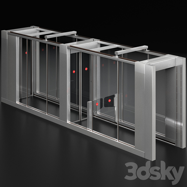 Access security system turnstile metal detector 3D Model Free