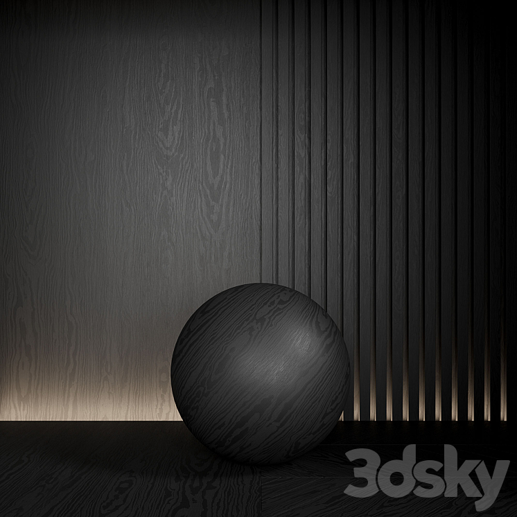 Wood material is seamless. Dark ebony. 3DS Max Model - thumbnail 1