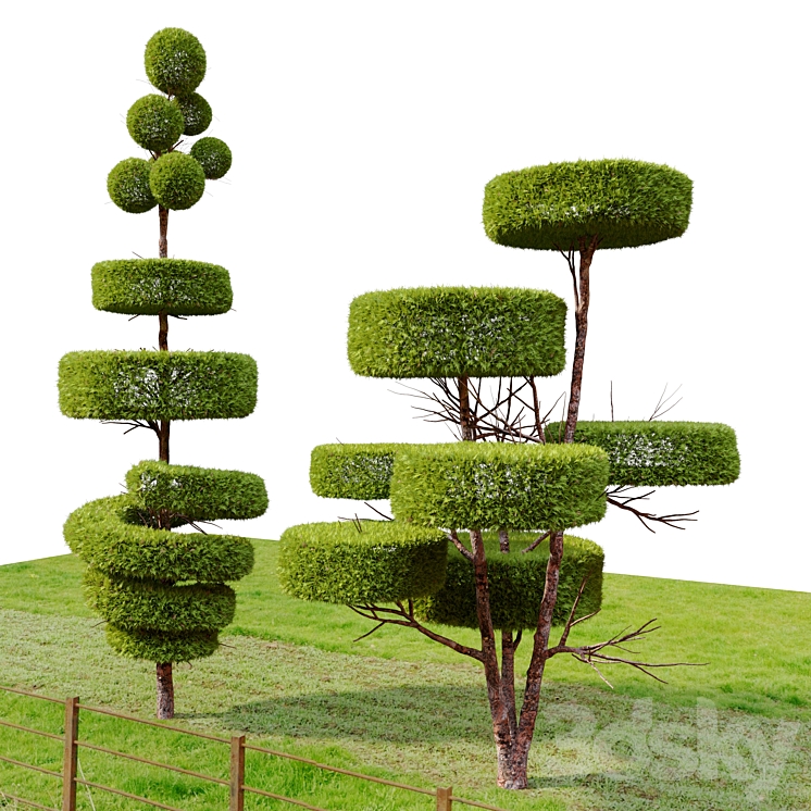 Topiary trees 3DS Max Model - thumbnail 2