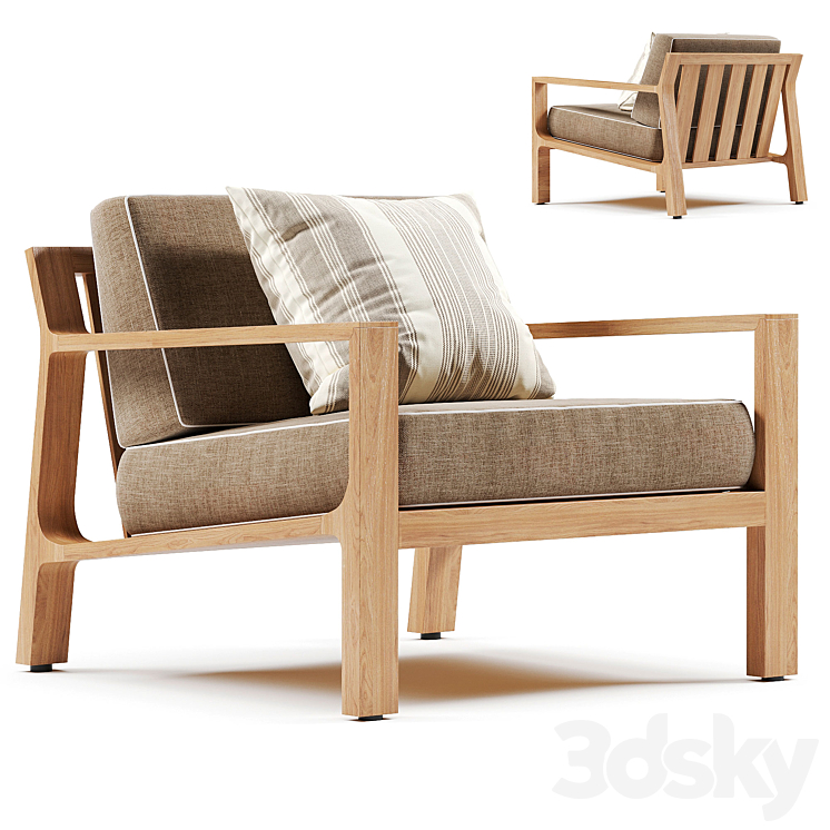 Rhodes Lounge Chair 3DS Max Model - thumbnail 1