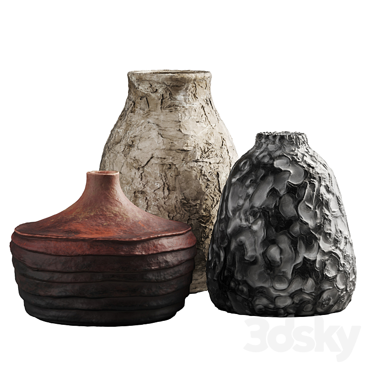 Clay vases 3D Model