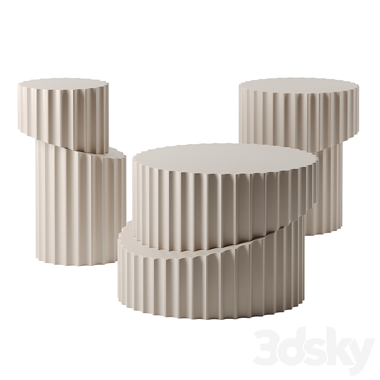 DORIC coffee tables by Roche Bobois 3DS Max Model - thumbnail 1