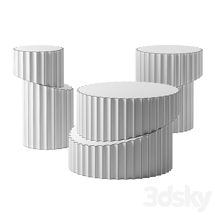 DORIC coffee tables by Roche Bobois 3DS Max Model - thumbnail 2