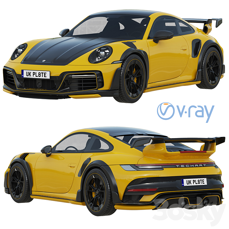 Porsche 911 TECHART GTstreet R 2022 3D Model Free