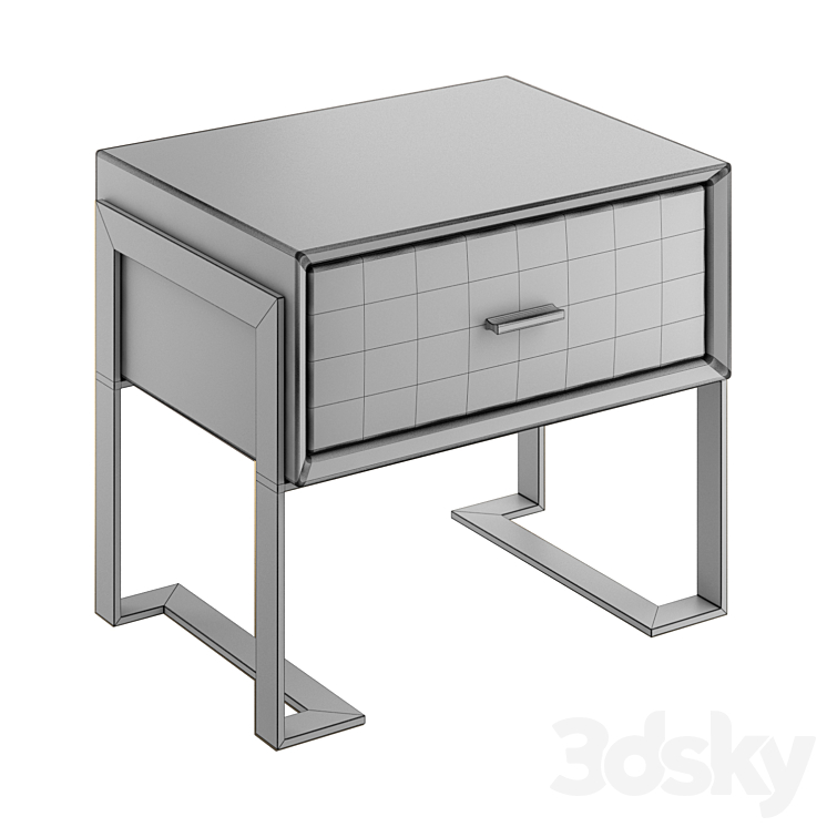 Light luxury bedside table 3DS Max Model - thumbnail 2