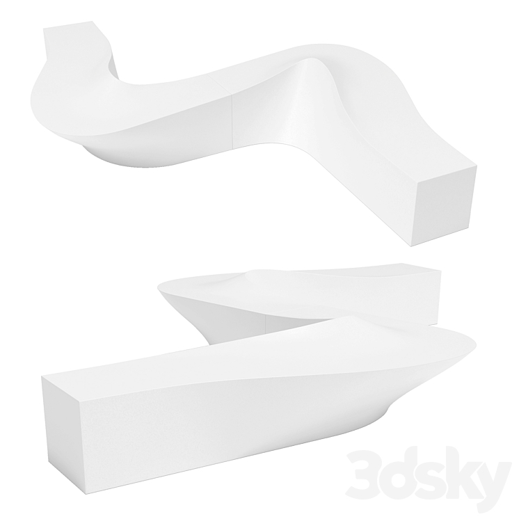 Bench Wave 3D Model