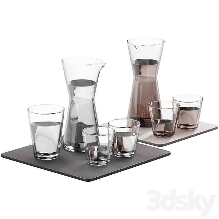 133 dishes decor set 08 iittala kartio clear and linen 3DS Max - thumbnail 2