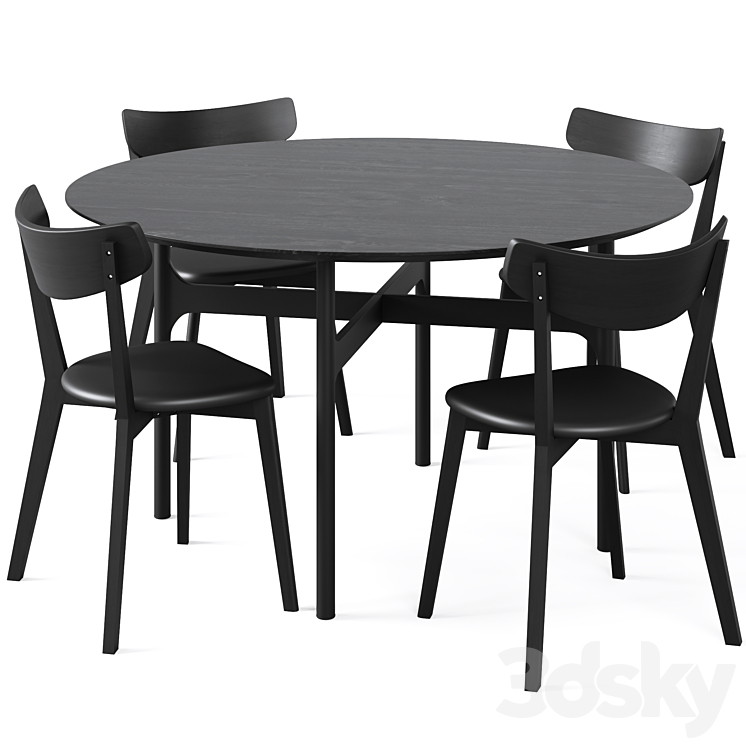 Dining Set 2 by Rowico Home 3DS Max Model - thumbnail 1