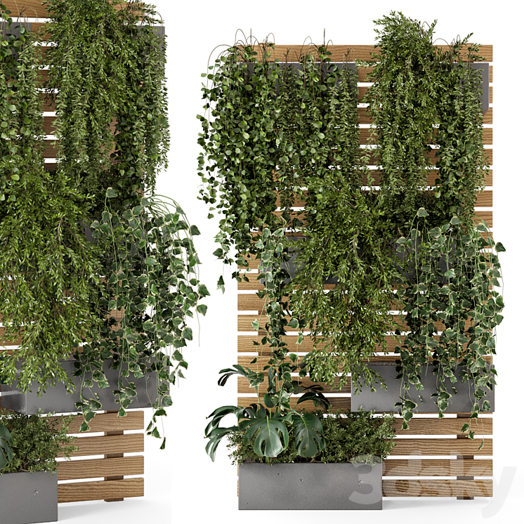 Outdoor Plants Pallet vertical planter Pots – Set 686 3DS Max - thumbnail 2