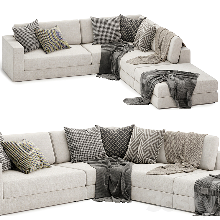Aspect fabric modular sofa 3D Model