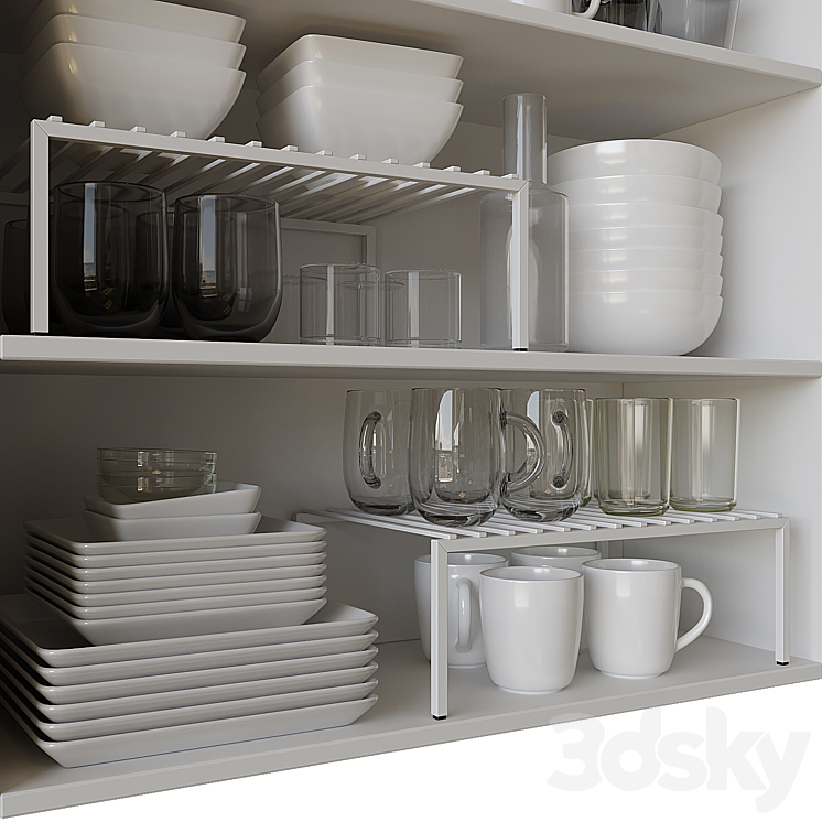 Set of Dishes 4 3DS Max Model - thumbnail 2