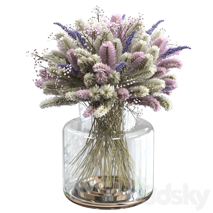 Bouquet of lagurus and lavender 3DS Max Model - thumbnail 1