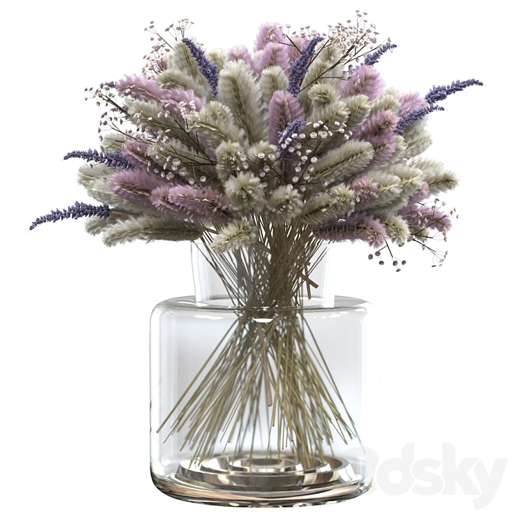 Bouquet of lagurus and lavender 3DS Max Model - thumbnail 2