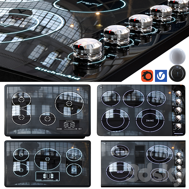 kitchenaid Induction Cooktop Kitchen appliance 3D model